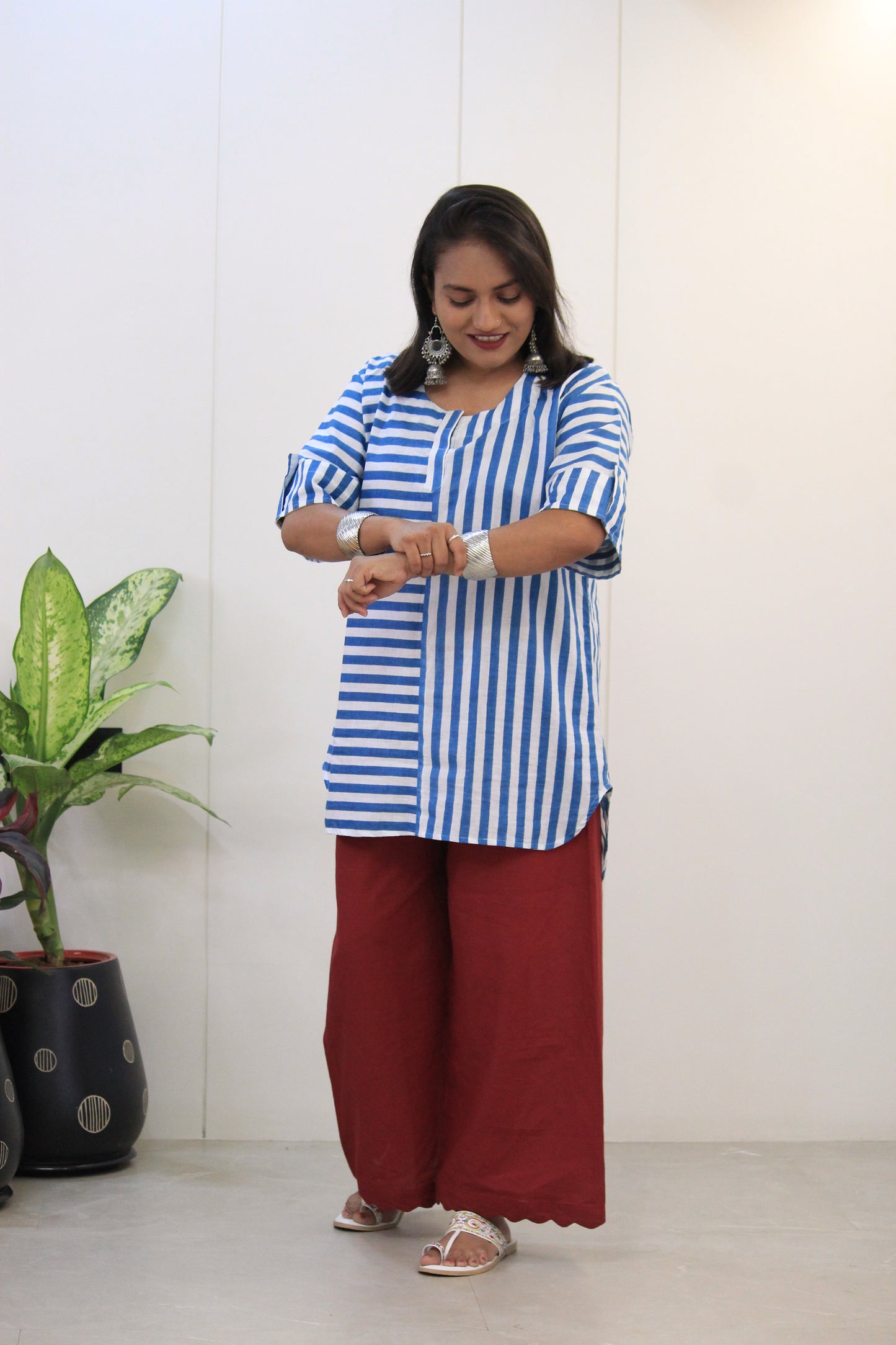 Neelaya Blue Stripes Co-ord Set