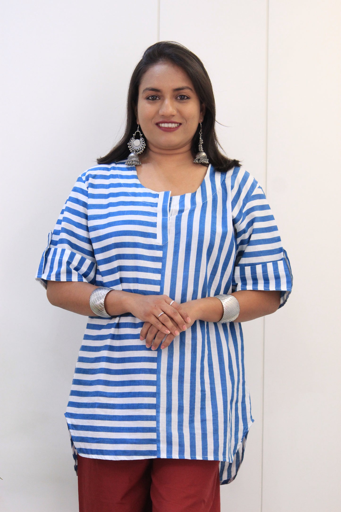 Neelaya Blue Stripes Co-ord Set