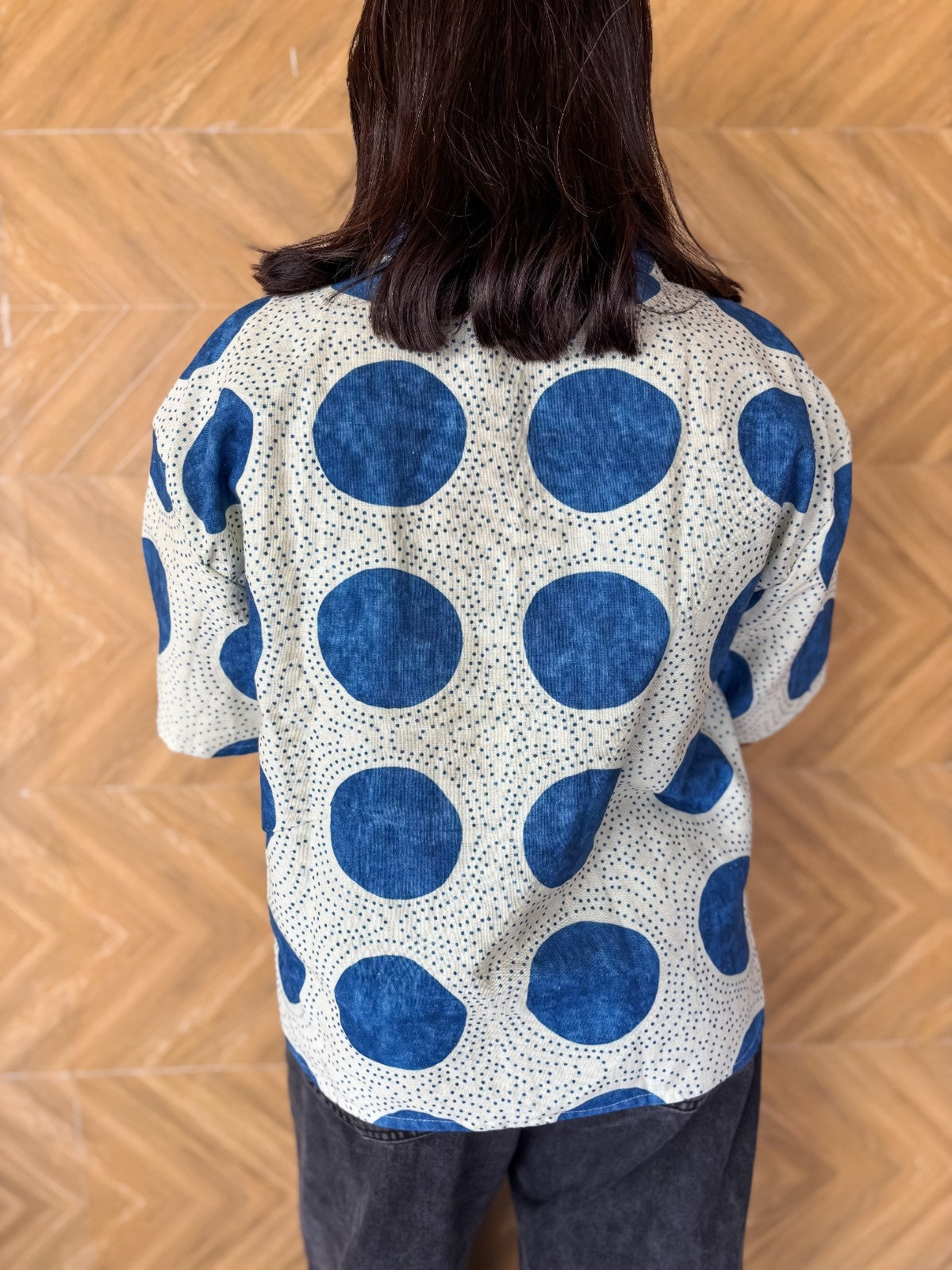 Azure Polka Oversized Shirt